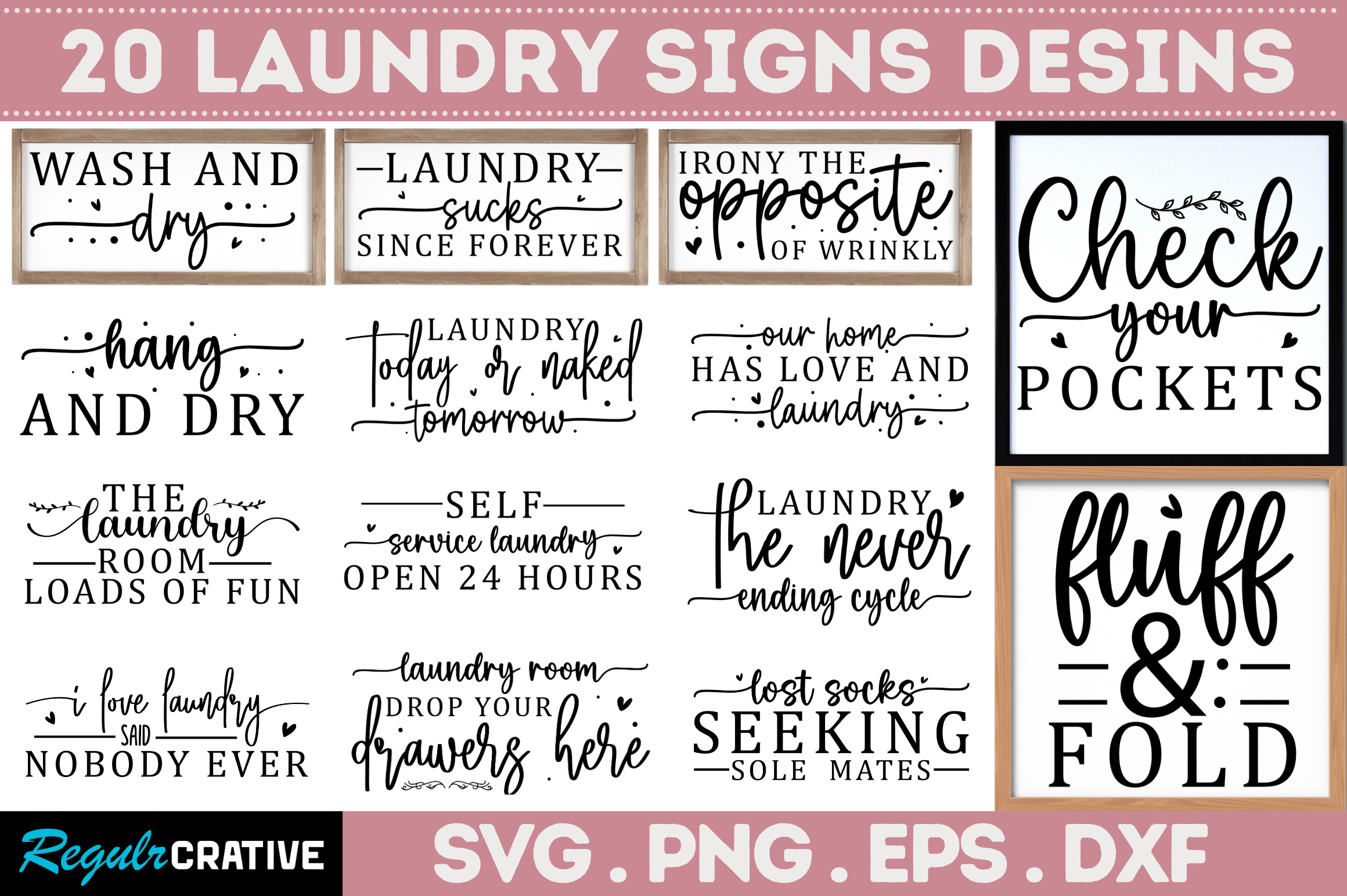 Laundry Sign SVG Bundle | Graphic Objects ~ Creative Market