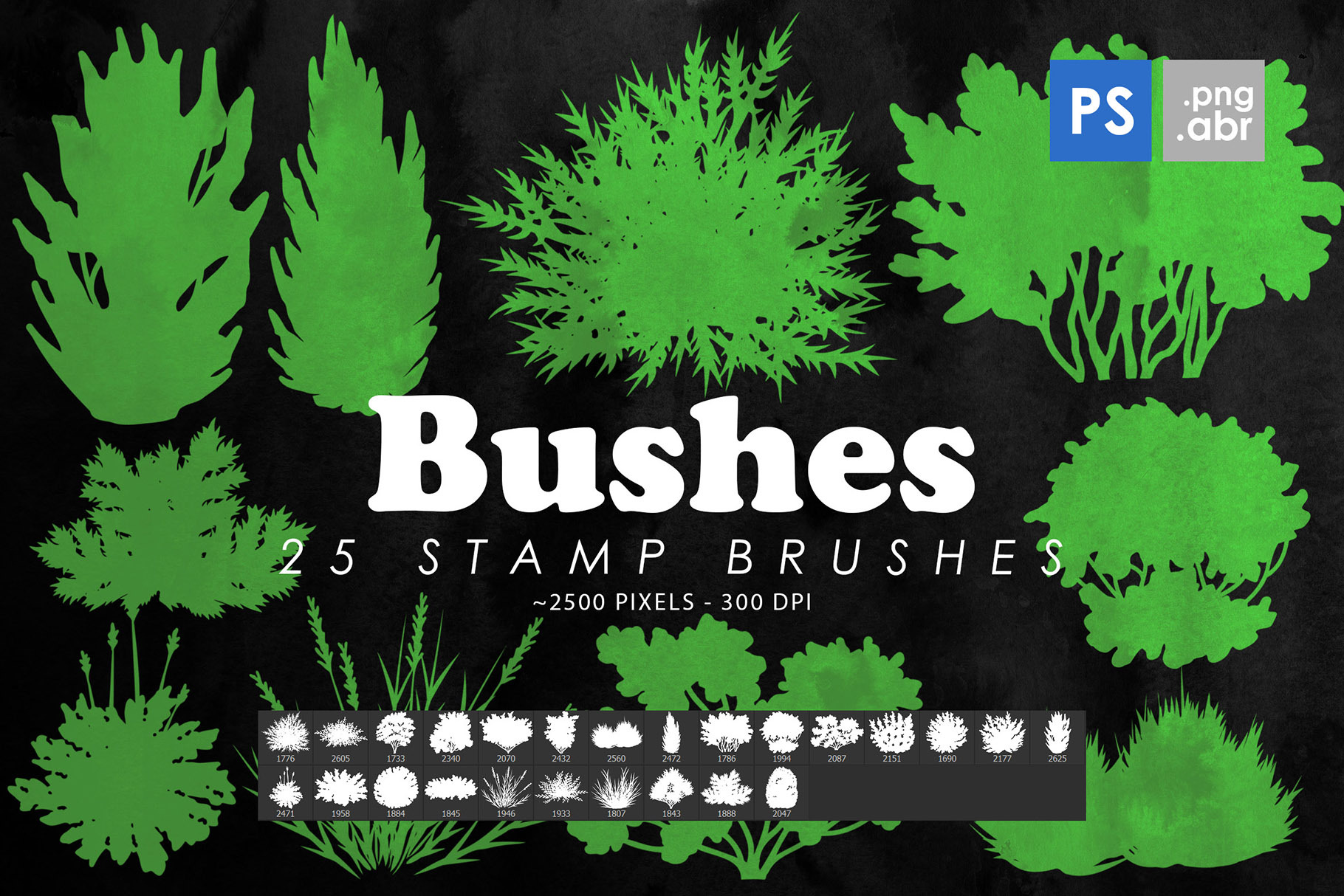 Bushes Grass Photoshop Stamp Brushes Brushes ~ Creative Market 8177