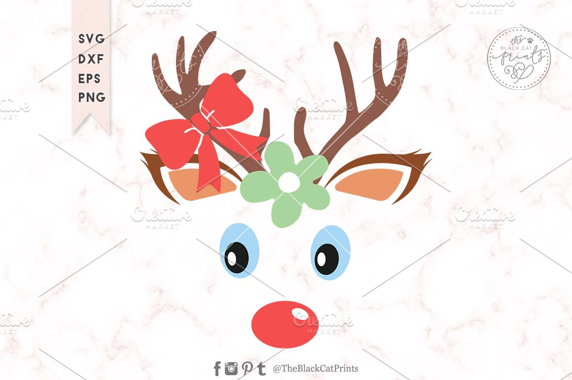 Download Baby Reindeer Face Svg Dxf Eps Png Pre Designed Photoshop Graphics Creative Market