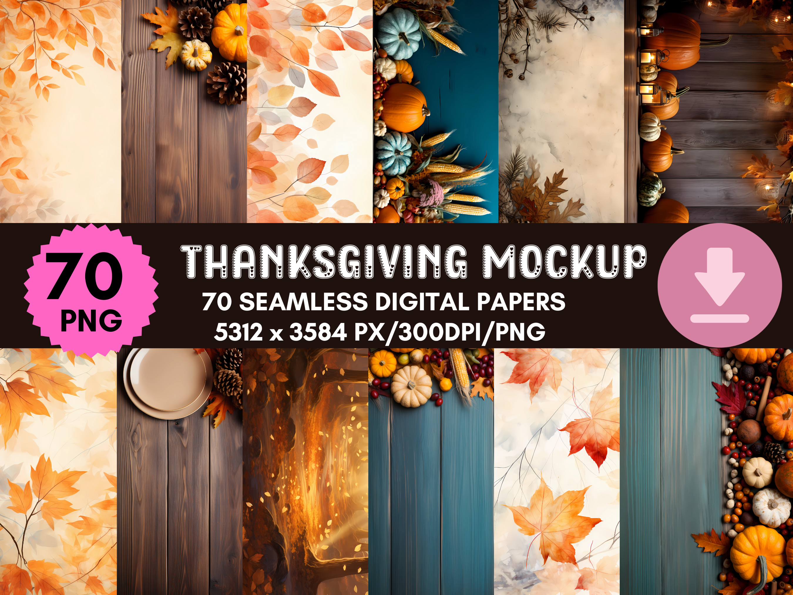 Thanksgiving Background Mockup Creative Market