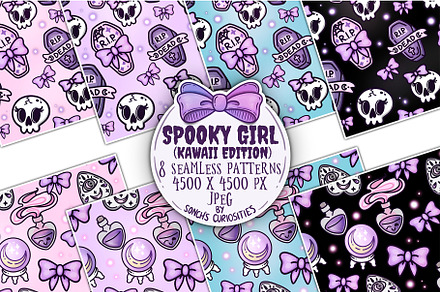 Download pastel goth patches patterns digital assets