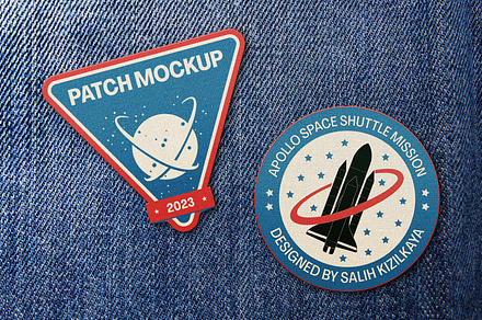 Custom Shape Embroidery Patch Mockup —  — Mockups, Fonts,  Graphics, Templates & more