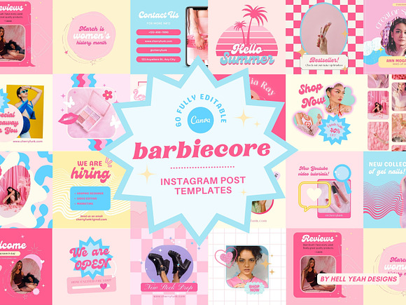 Barbie Doll, Anime Girl Flyer Day Free Social Media Post FLyer Template