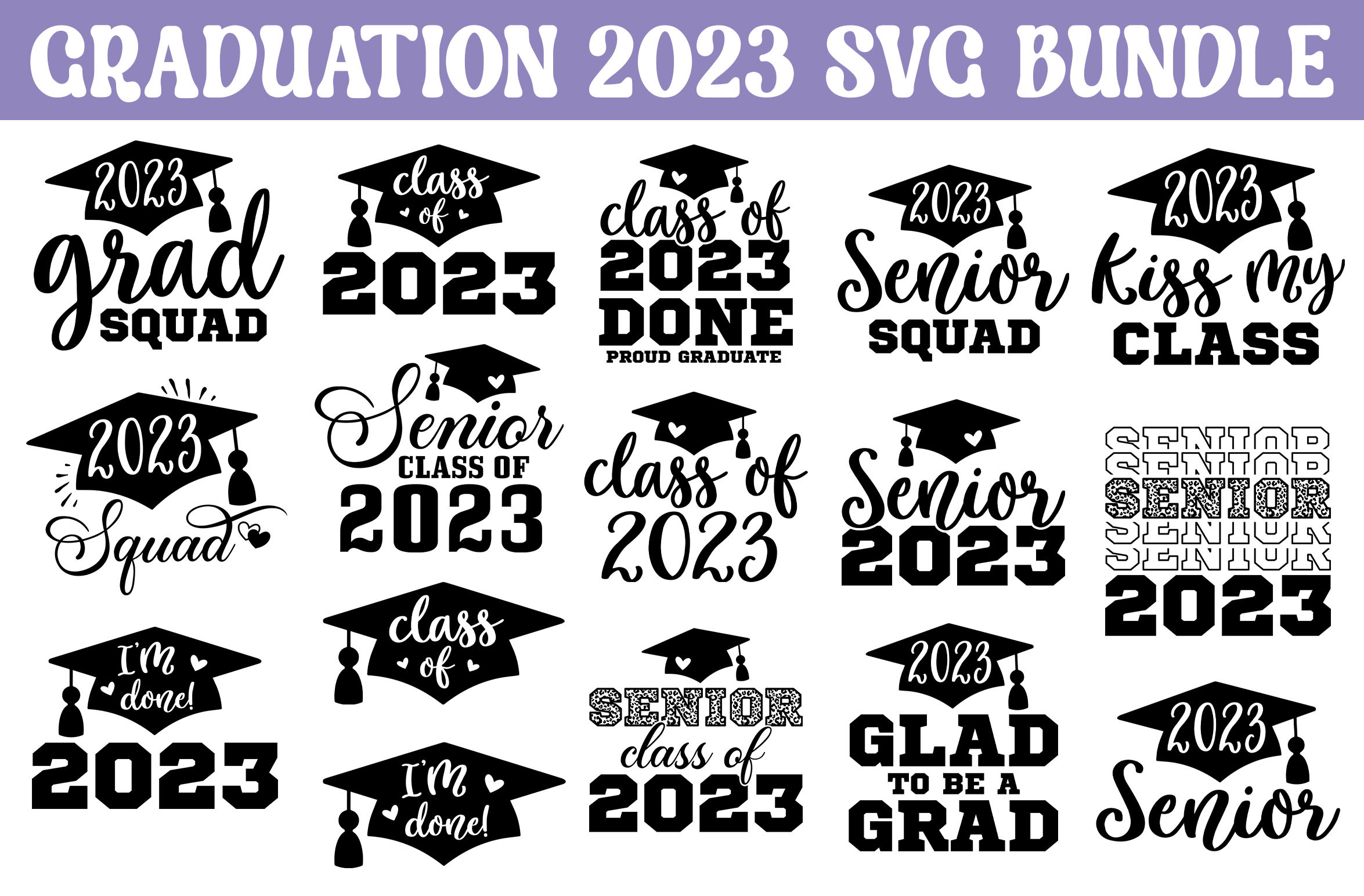 Graduation Svg 2023 SVG Bundle | Illustrations ~ Creative Market