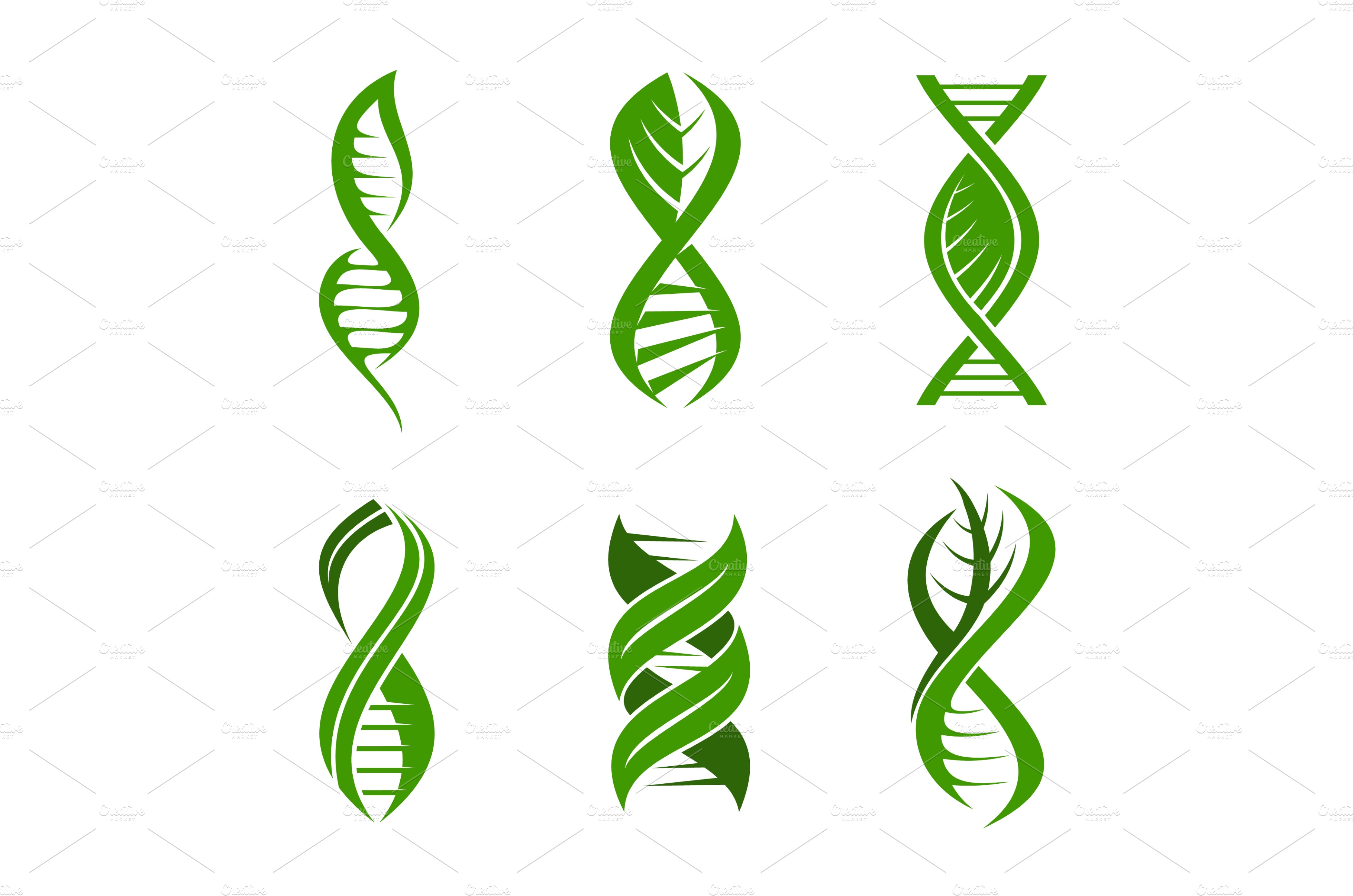 Leaf DNA plant icons, science | Healthcare Illustrations ~ Creative Market