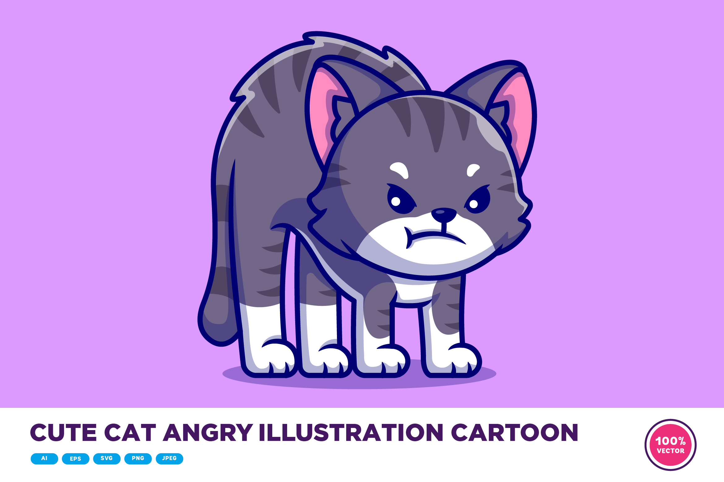 Angry Cat Vector, Cat vector, Angry Cat svg