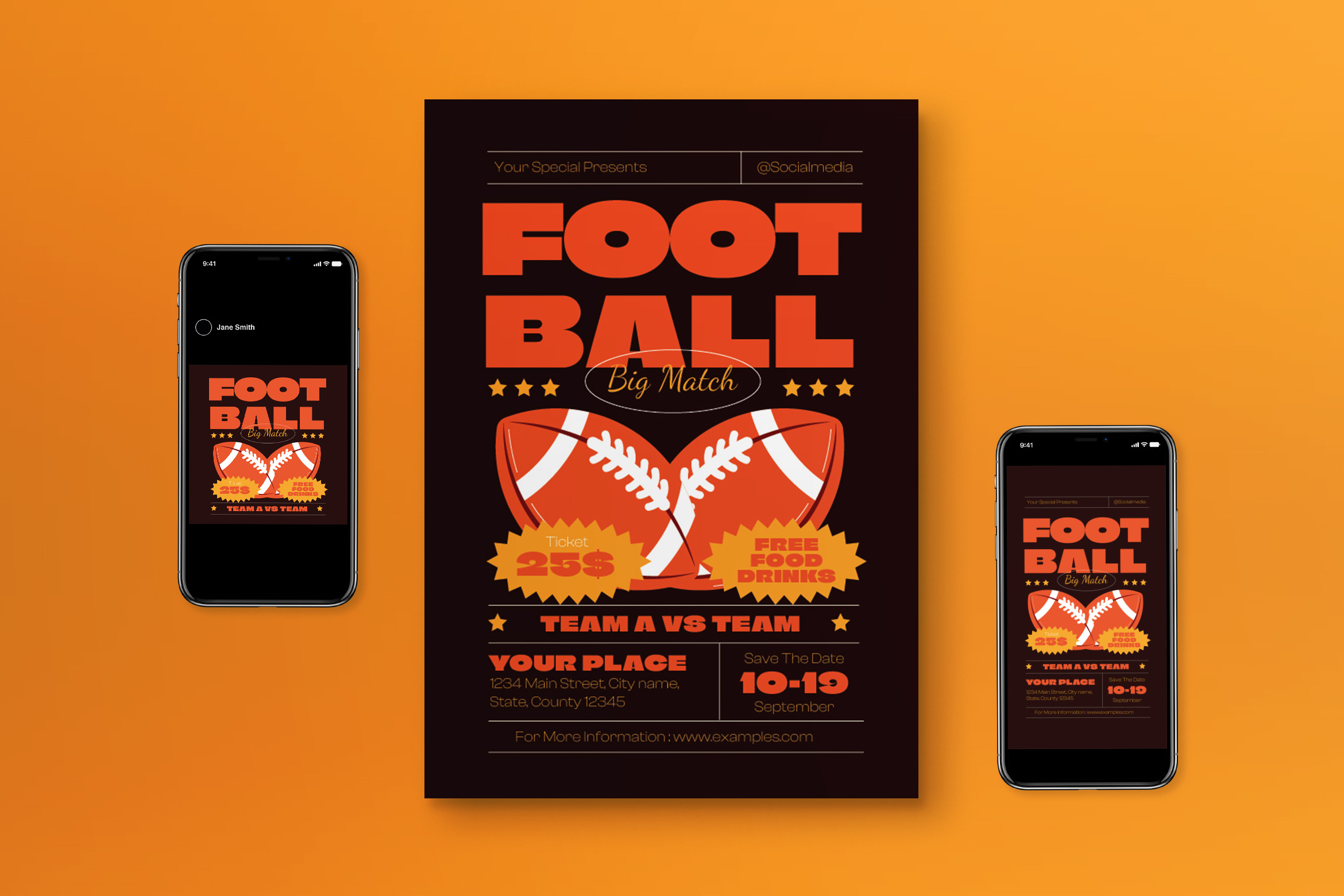 American Football Big Match Flyer Design