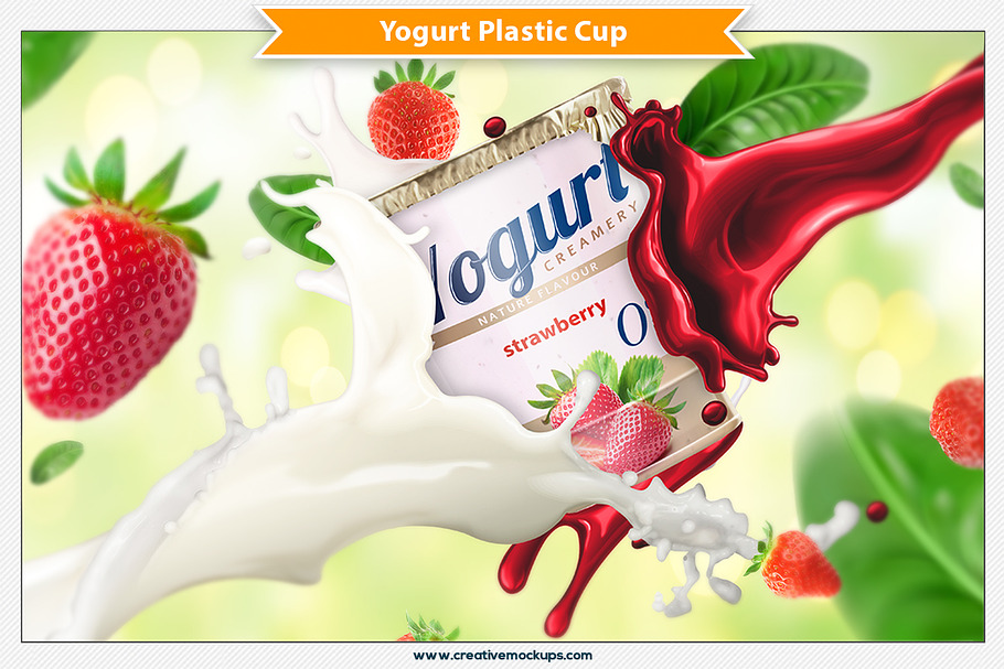 Download Yogurt Plastic Cup Mockup | Creative Photoshop Templates ~ Creative Market