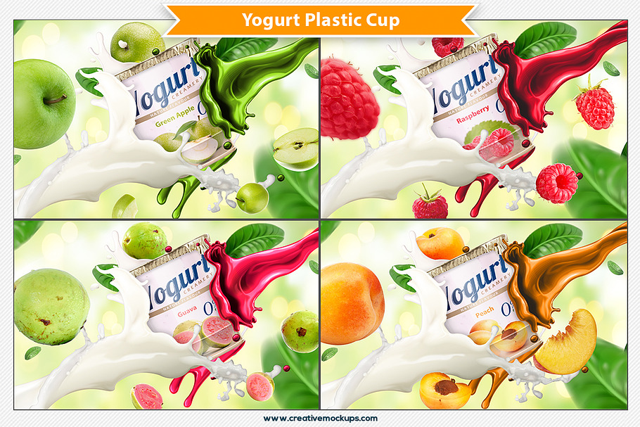 Download Yogurt Plastic Cup Mockup | Creative Photoshop Templates ~ Creative Market