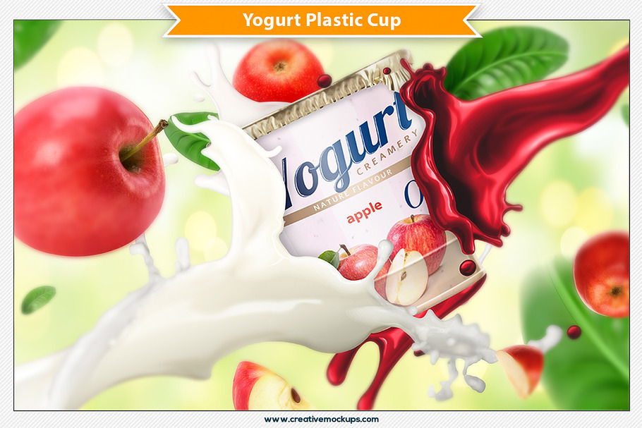 Download Yogurt Plastic Cup Mockup | Creative Photoshop Templates ~ Creative Market