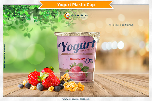 Download Yogurt Plastic Cup Mockup Creative Photoshop Templates Creative Market