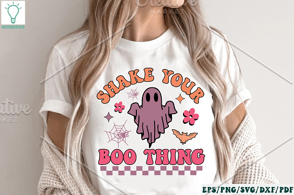 Retro Just Boo It Halloween Swoosh SVG Cutting Digital File