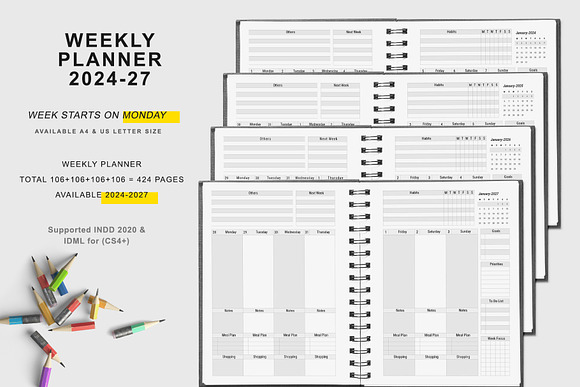 Ultimate Planner Bundle Pack 2024-27  Stationery Templates ~ Creative  Market