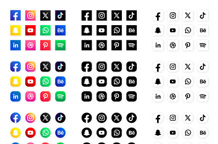 500+ Social Media Icons | Solid Icons ~ Creative Market