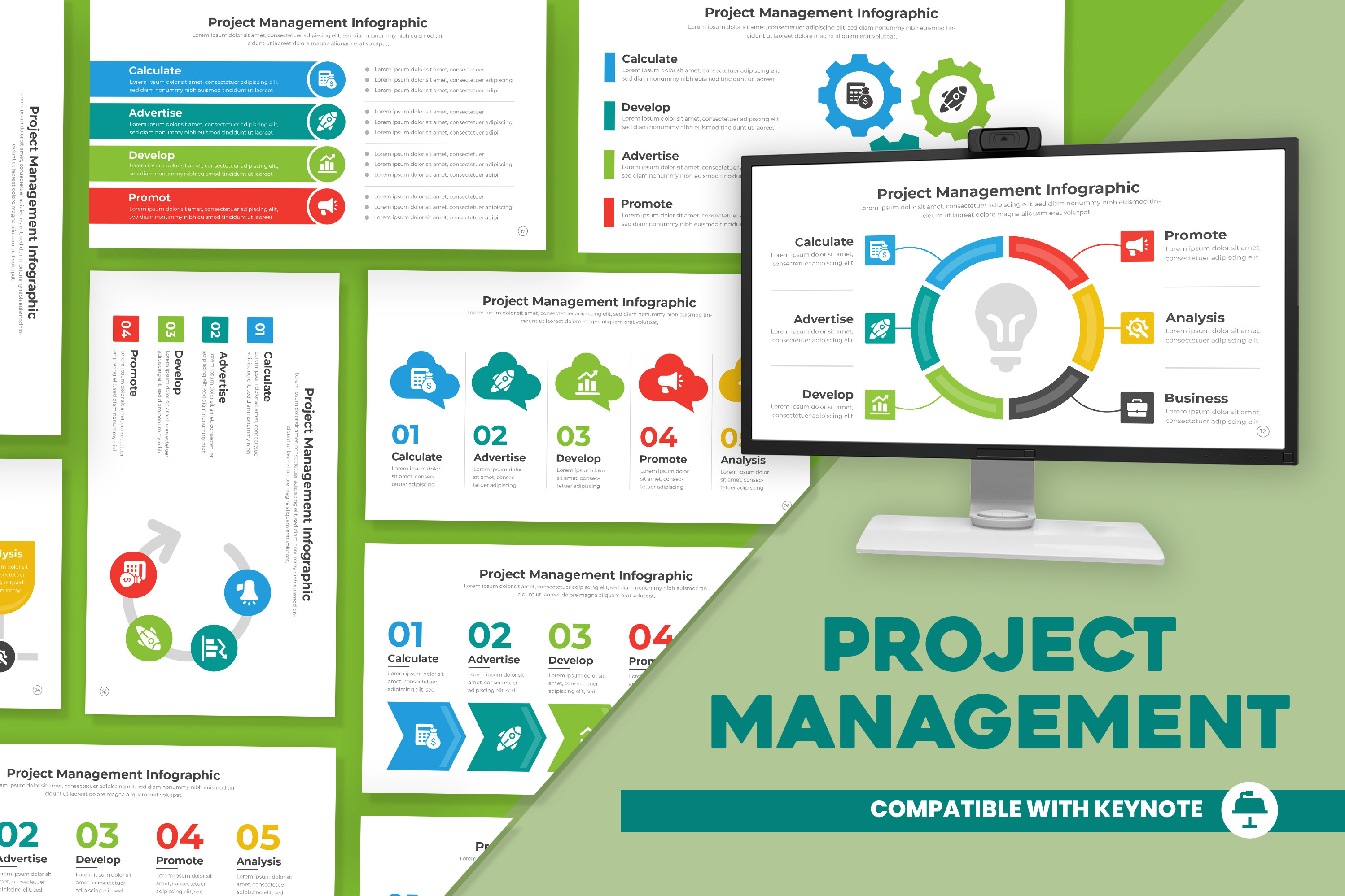 Project Management Infographic KEY | Creative Market