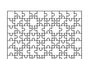 16 white puzzles pieces template | Pre-Designed Photoshop Graphics ...