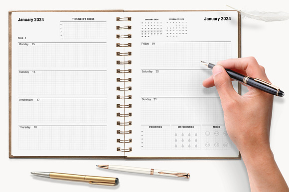 Printable 2024 Monthly Dated Planner Graphic by AmitDebnath