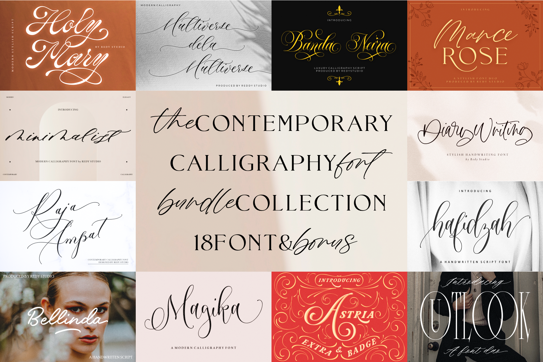 Contemporary Calligraphy Font Bundle | Creative Market