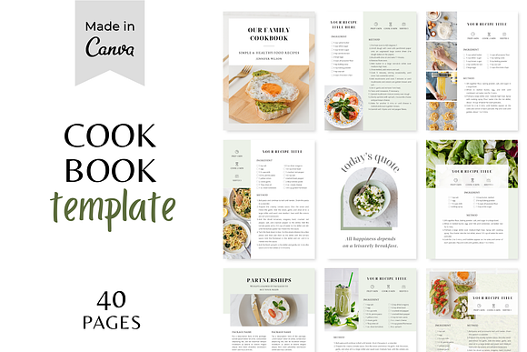 COOKBOOK Template Family Cookbook Recipe Book Template Recipe