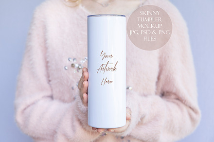 Skinny Tumbler 20oz mockup By Wanderlustlens