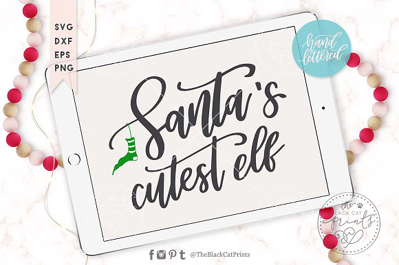 Download Santa S Cutest Elf Svg Dxf Eps Png Pre Designed Photoshop Graphics Creative Market PSD Mockup Templates