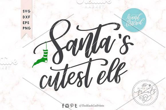 Download Santa S Cutest Elf Svg Dxf Eps Png Pre Designed Photoshop Graphics Creative Market PSD Mockup Templates