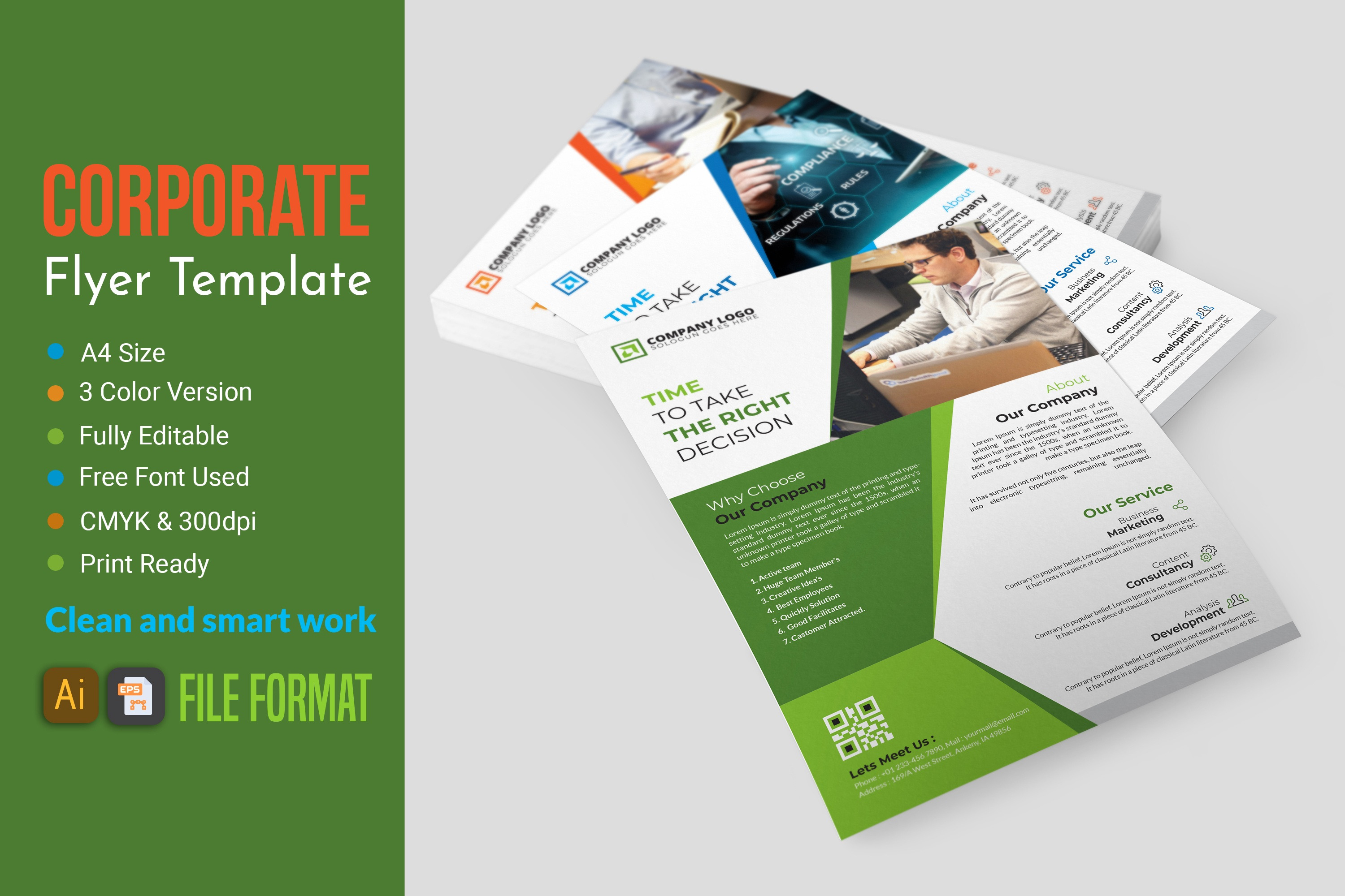 Corporate Flyer Template Creative Illustrator Templates Creative Market