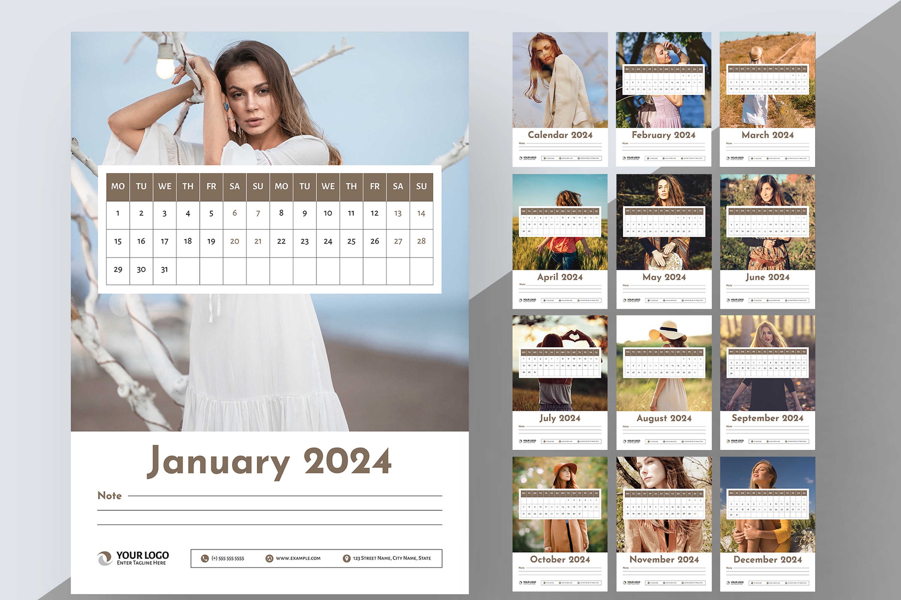 Fashion Wall Calendar 2024 Creative Market