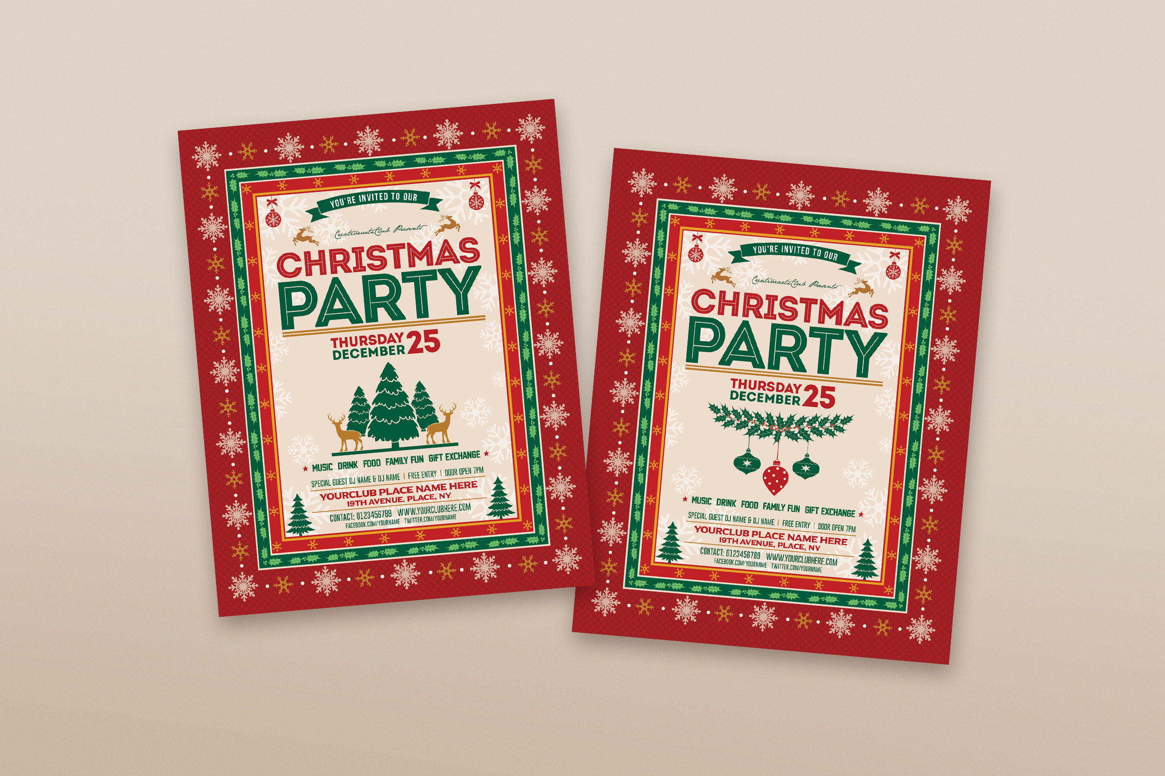 Christmas Party Flyer | Flyer Templates ~ Creative Market