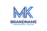 Letter MK Line Monogram Logo | Creative Market