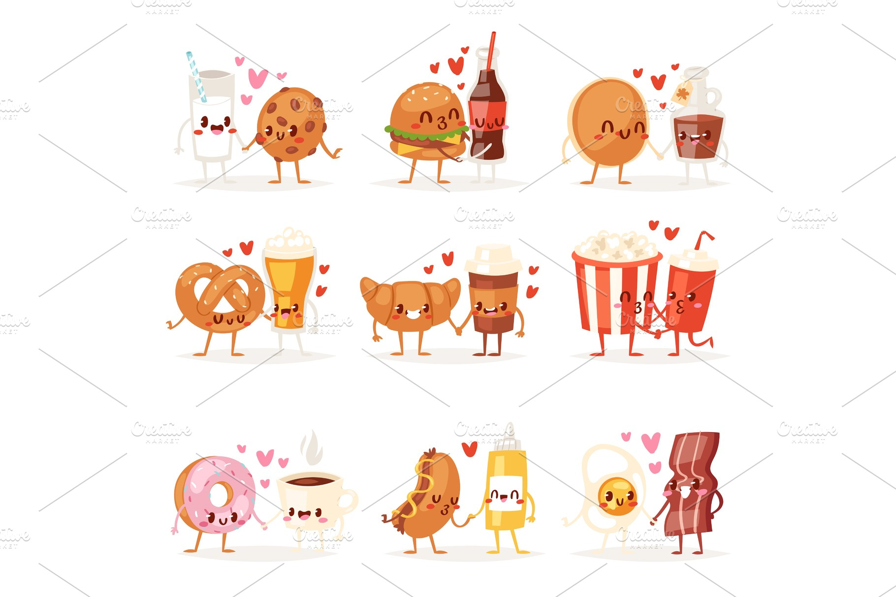 Food kawaii vector cartoon | Pre-Designed Vector Graphics ~ Creative Market