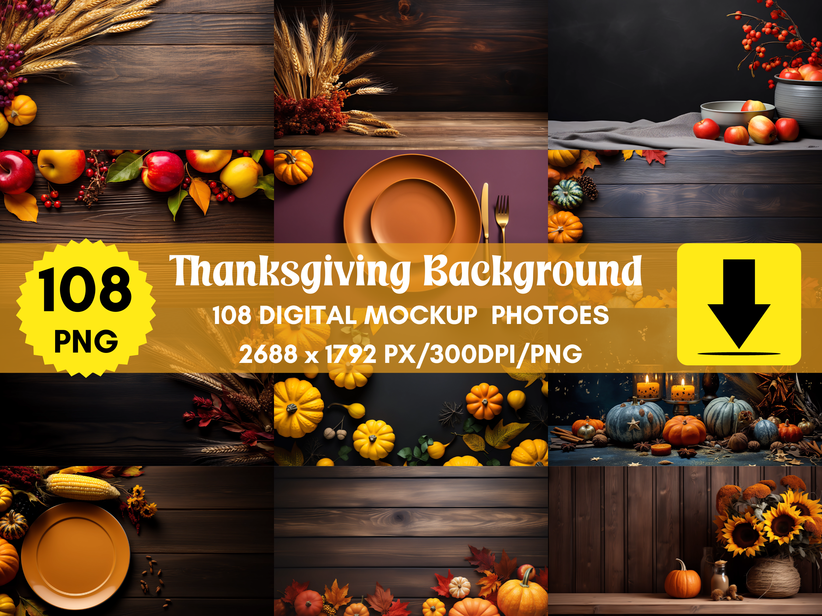 Thanksgiving Background Mockup Creative Market