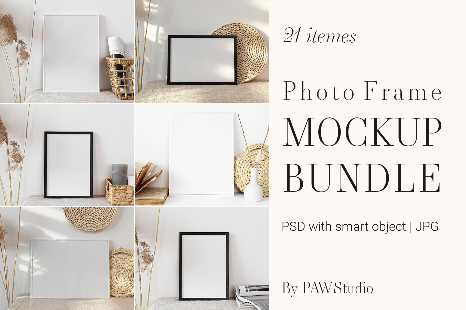 Photo Frame Mockup Bundle 21 Element | Print Templates ~ Creative Market