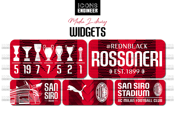 Ac milan Stickers, Unique Designs