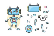 Robot body parts for kids to put | Illustrations ~ Creative Market