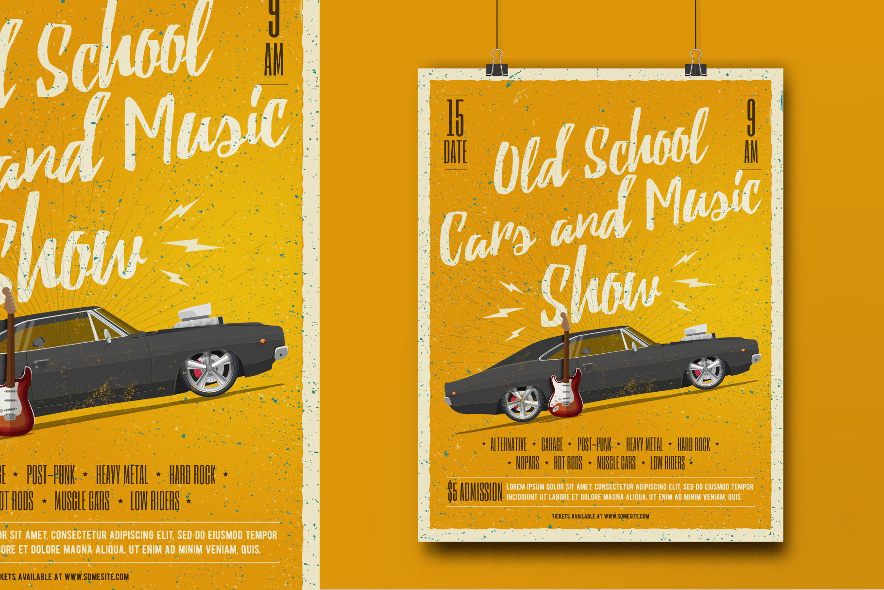 Cars and Music Show Poster. | Illustrator Graphics ~ Creative Market