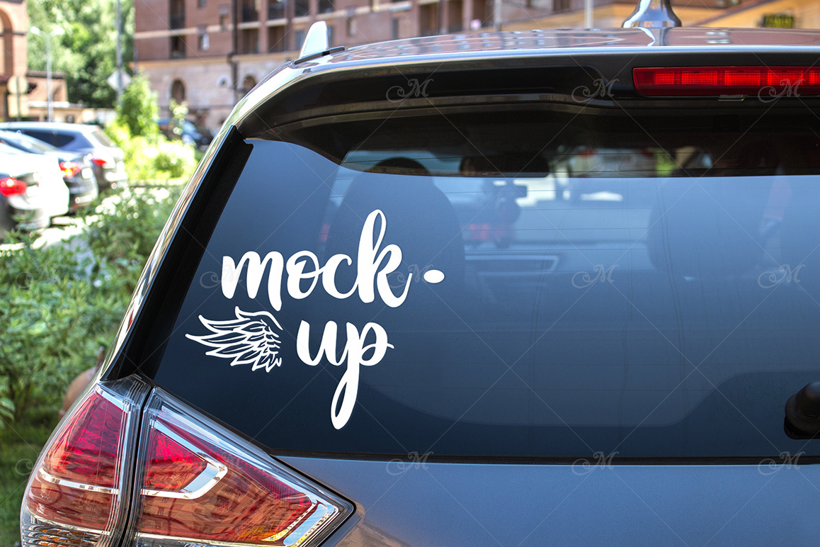 Download Rear Window Car Mockup Psd Jpg Creative Photoshop Templates Creative Market