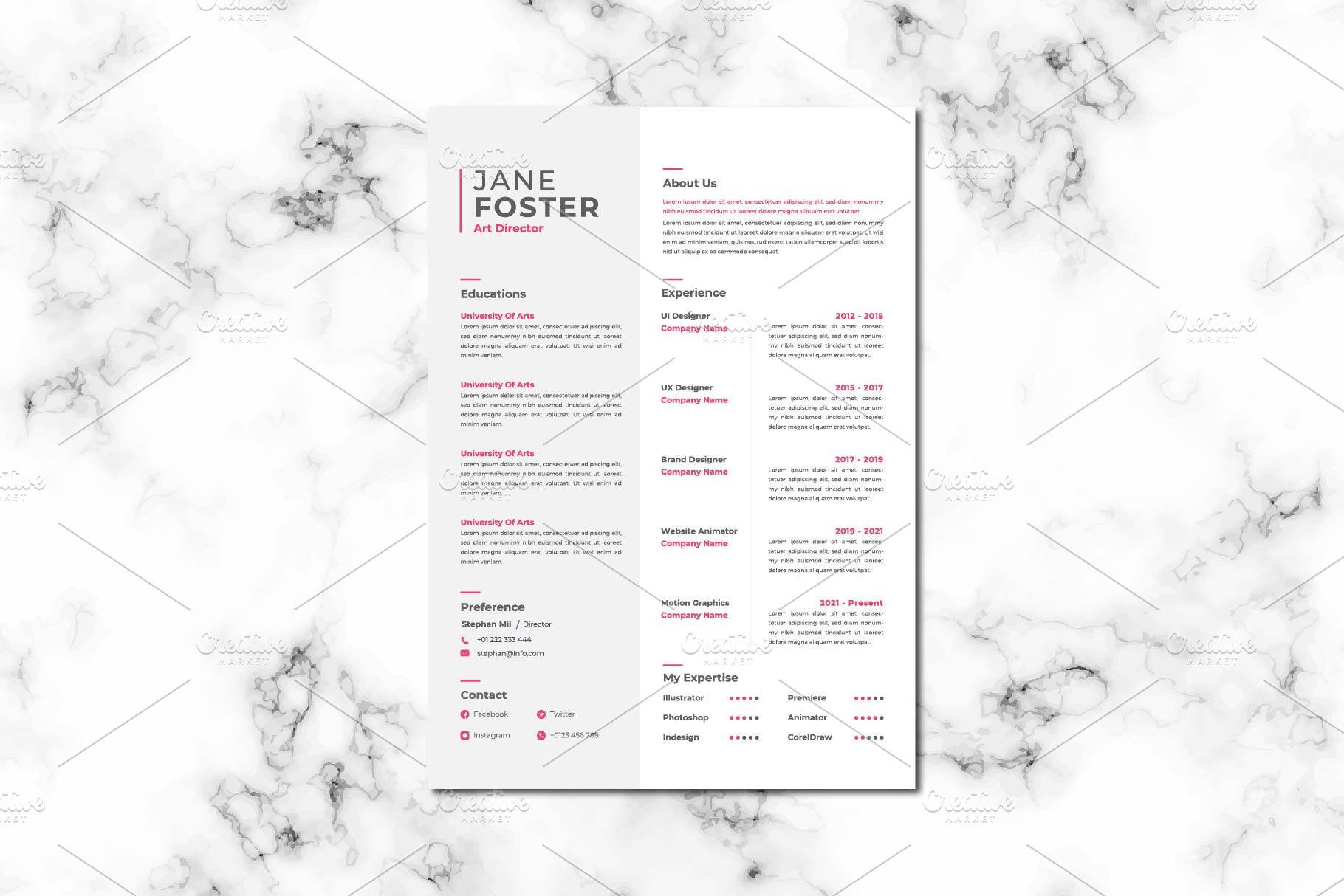 simple-cv-resume-creative-market