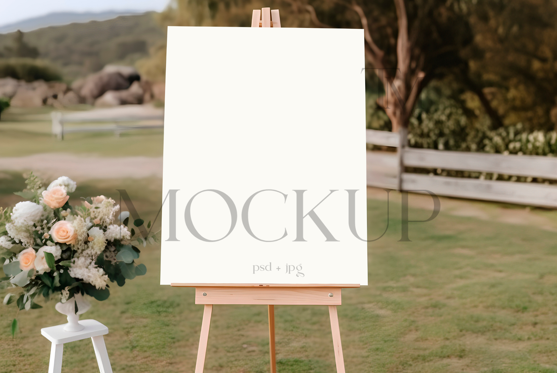 Wedding Sign Mockup, 16x20 Sign Mock | Product Mockups ~ Creative Market