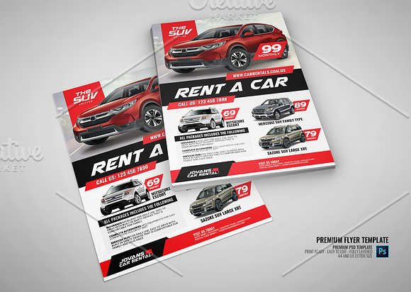 Premium PSD  Ad car promotion poster template