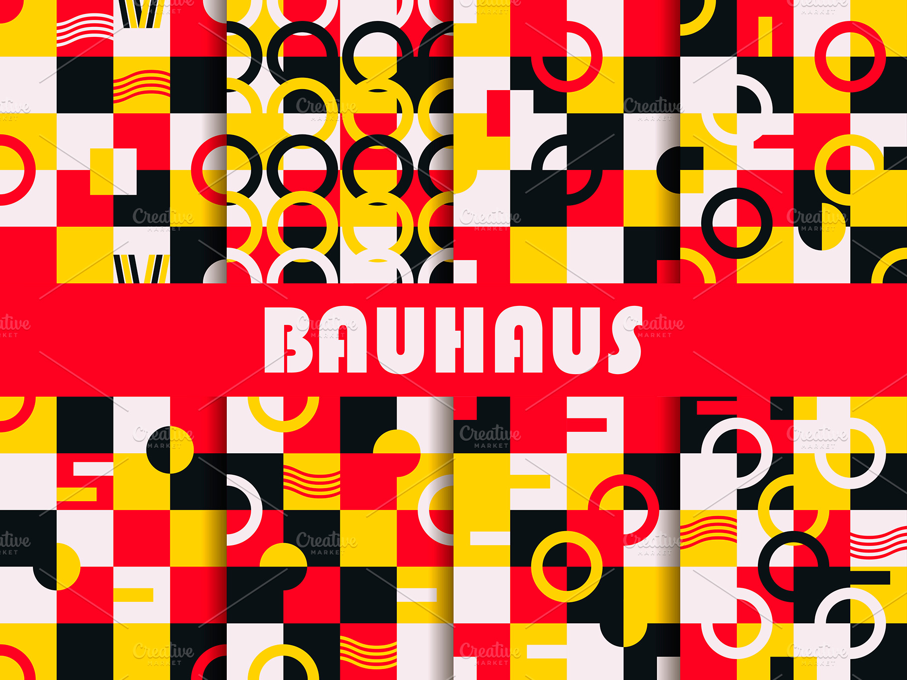 Bauhaus set of seamless patterns Graphic Patterns Creative Market