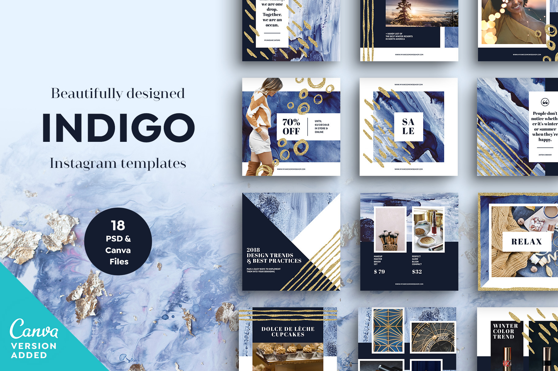 INDIGO Instagram Template Set