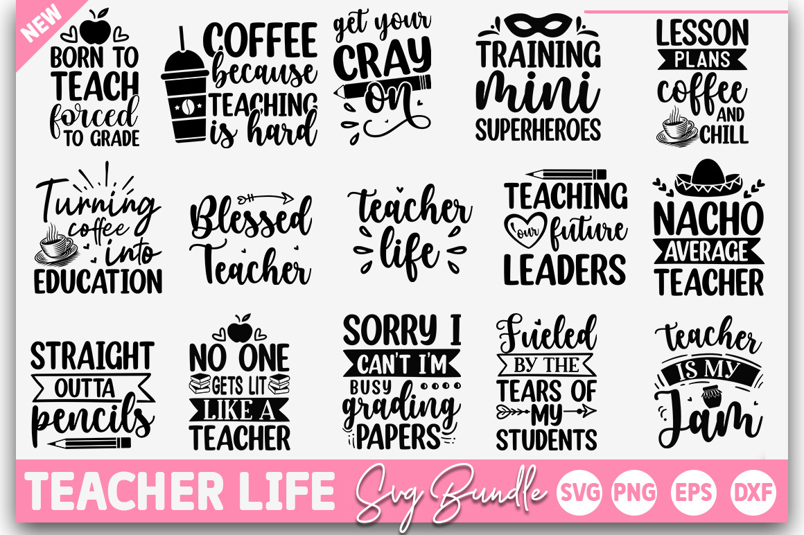 Teacher life SVG Bundle | Graphics ~ Creative Market