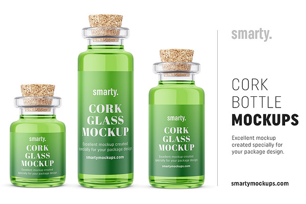 Download Glass Bottle with Cork Mockup | Creative Photoshop ...