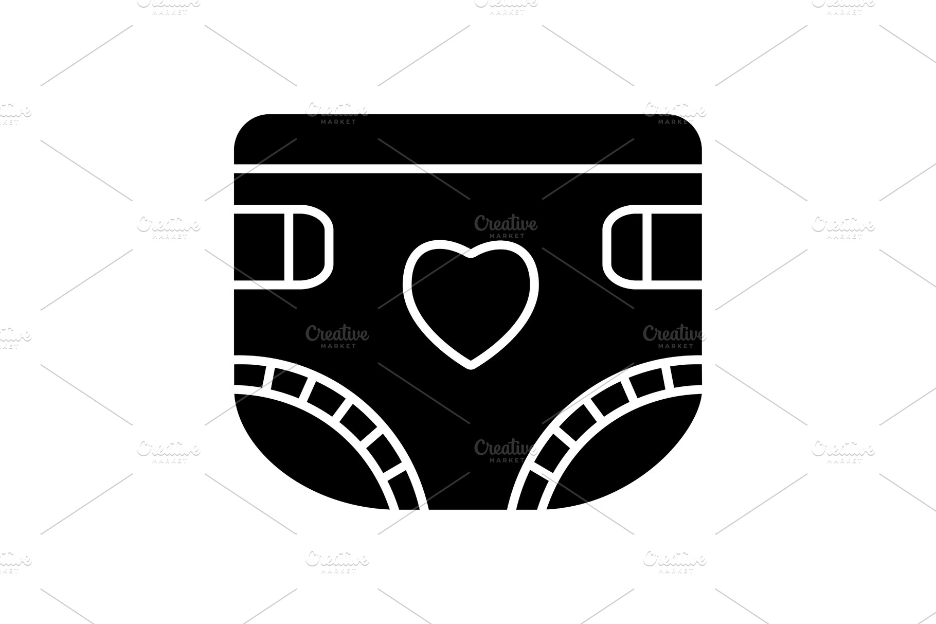 Download Baby Diaper Glyph Icon Pre Designed Vector Graphics Creative Market