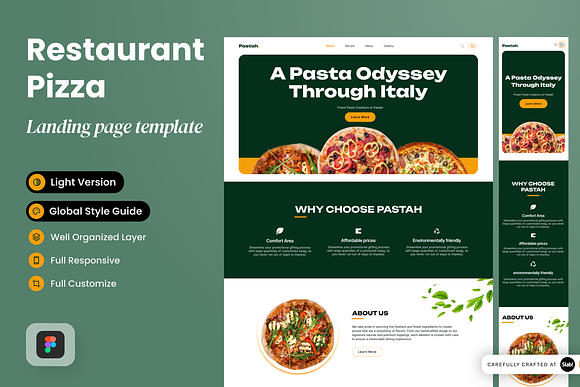 Italian Pizza Web Banner / Lading Page UI