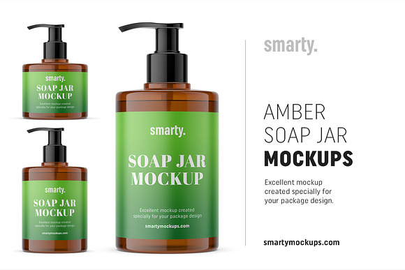 Amber Soap Bottle With Pump Creative Product Mockups Creative Market