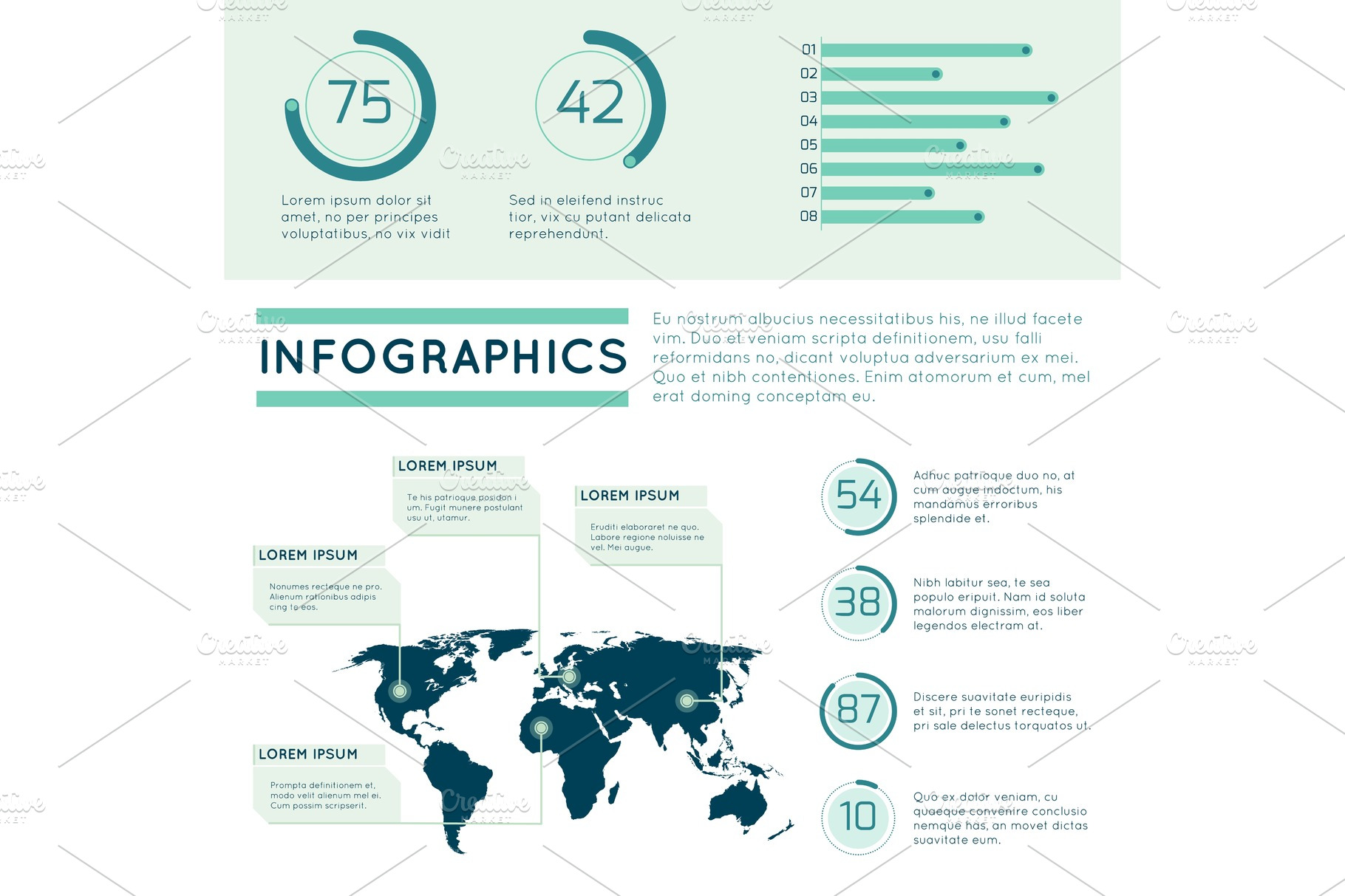 World map infographic concept with | Vector Graphics ~ Creative Market