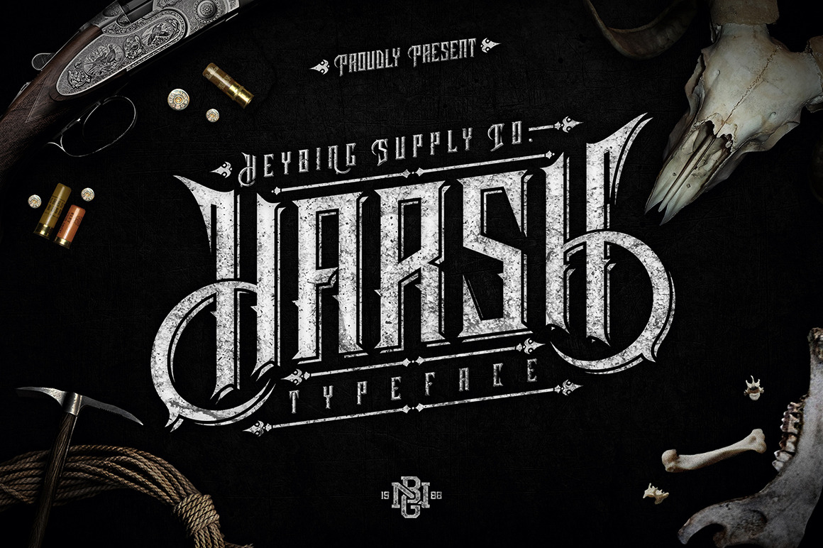 Harsh Typeface Bonus Stunning Blackletter Fonts Creative Market