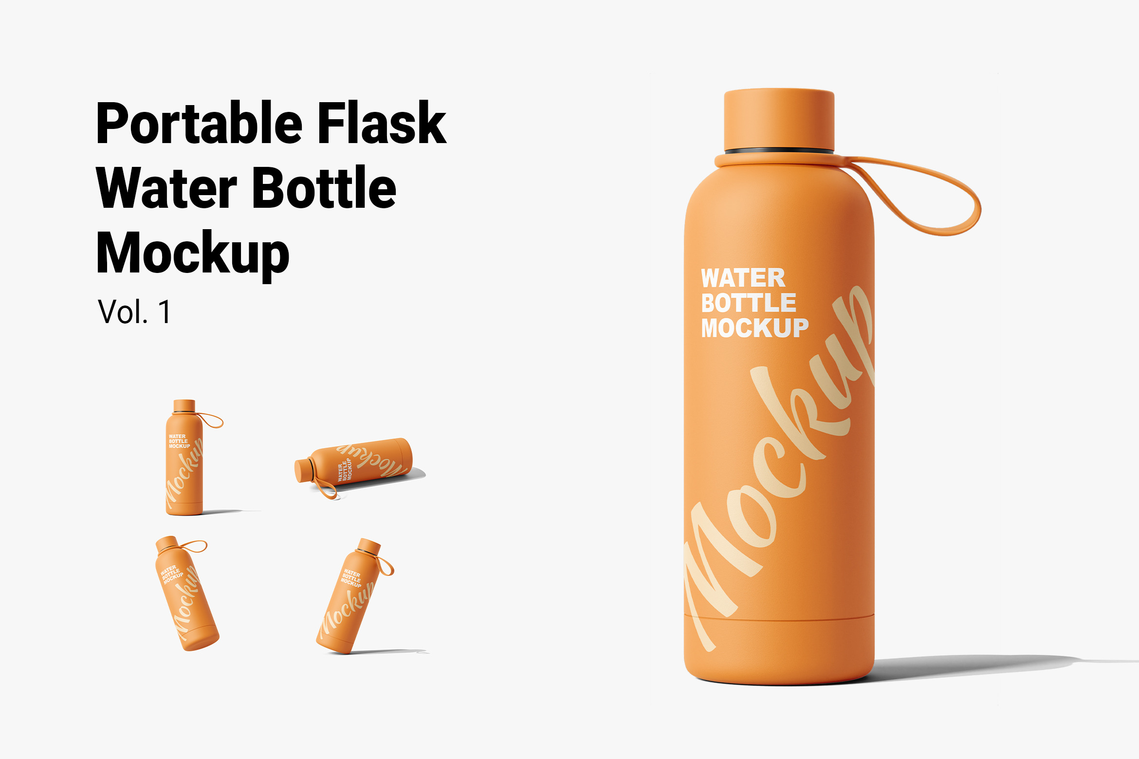 Flask Water Bottle Mockup Vol1, A Packaging Mockup By Akebareee